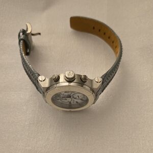Invicta Reserve Watch Grey Calf Leather 12 EUC Needs Battery Model 10724